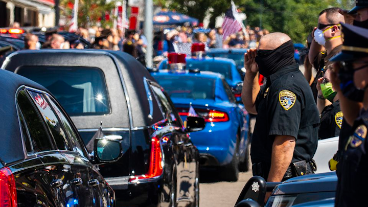 Funeral Procession Honors Michigan State Trooper Killed In Crash Officer