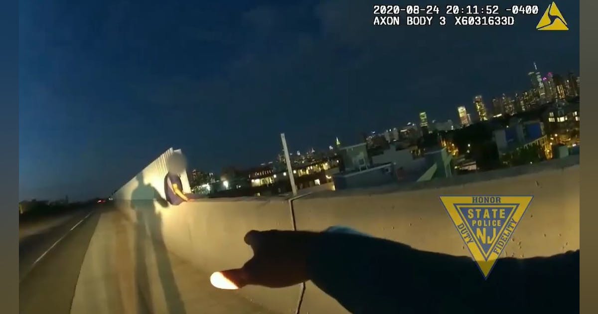 New Jersey State Police Trooper Rescues Suicidal Man From Bridge | Officer