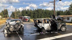 A Pierce County Sheriff's deputy and an off-duty Tukwila police officer are being credited with saving the life of a young girl following a fiery crash over the weekend. A Pierce County Sheriff's deputy and an off-duty Tukwila police officer are being credited with saving the life of a young girl following a fiery crash over the weekend.