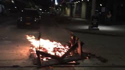 Several hundred people marched to the Immigration and Customs Enforcement building in Portland Wednesday night where they attacked officers, broke windows and vandalized the structure in an ongoing series of riots in the city. Several hundred people marched to the Immigration and Customs Enforcement building in Portland Wednesday night where they attacked officers, broke windows and vandalized the structure in an ongoing series of riots in the city.