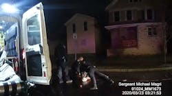 Rochester police body camera footage of police interaction with Daniel Prude on March 23, 2020. Prude became agitated after being hooded eventually a couple of officers held his face sideways against the street. Rochester police body camera footage of police interaction with Daniel Prude on March 23, 2020. Prude became agitated after being hooded eventually a couple of officers held his face sideways against the street.