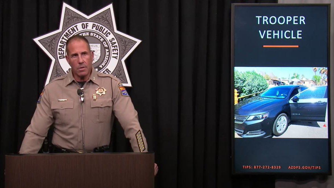 Arizona Department of Public Safety Director Colonel Heston Silbert after a detective was ambushed while sitting inside an unmarked police vehicle during an investigation early Thursday morning.