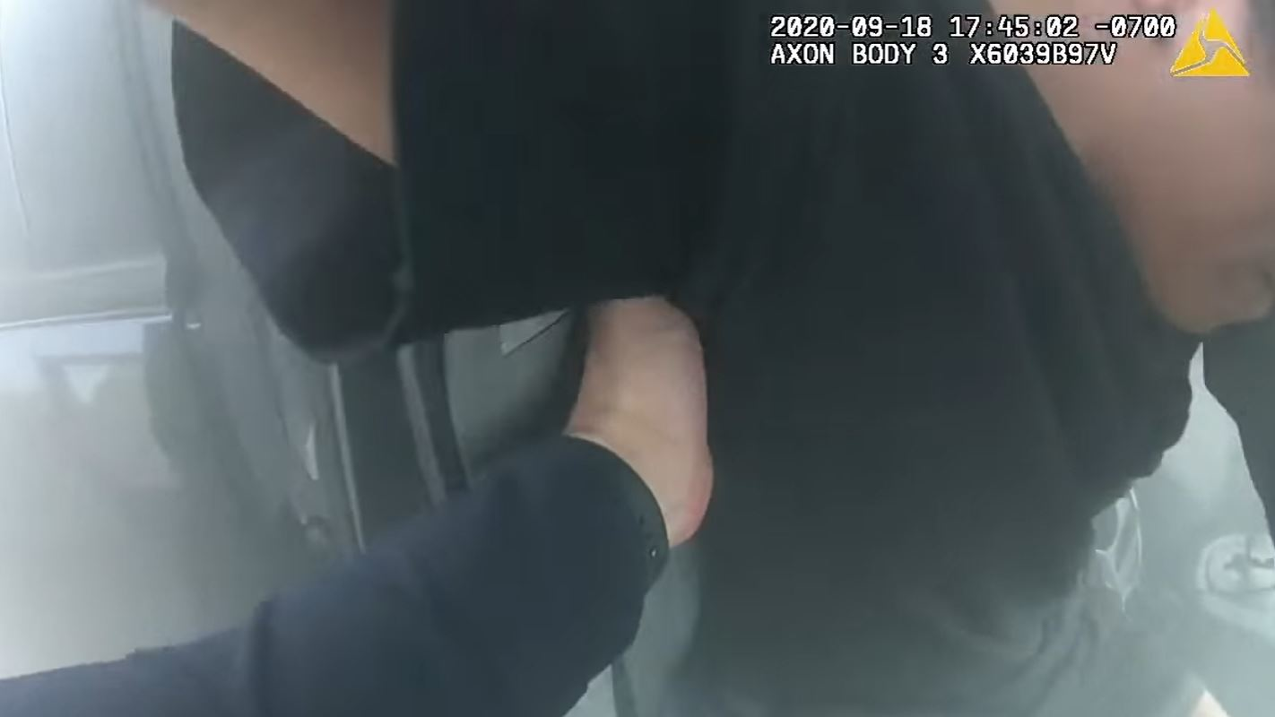 The LAPD on Monday released body camera video of a police officer pulling a wheelchair-bound man from a burning vehicle last week.
