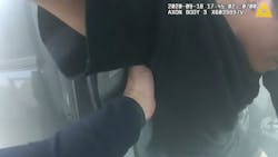 The LAPD on Monday released body camera video of a police officer pulling a wheelchair-bound man from a burning vehicle last week. The LAPD on Monday released body camera video of a police officer pulling a wheelchair-bound man from a burning vehicle last week.