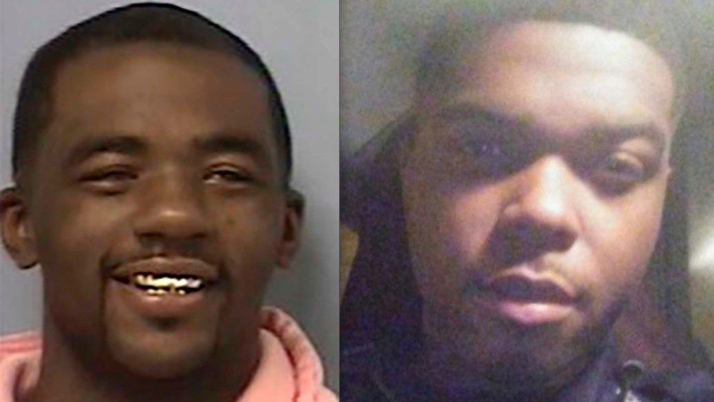 Demarcus Donnell Parker, left, and Officer Oliver Johnson