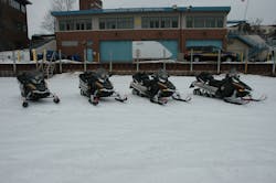 Part of the Hennepin County Sheriff&rsquo;s Office fleet of 8 Polaris 550 Fan Cooled Snowmobiles is seen.