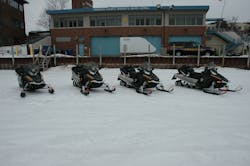 Part of the Hennepin County Sheriff’s Office fleet of 8 Polaris 550 Fan Cooled Snowmobiles is seen. Part of the Hennepin County Sheriff’s Office fleet of 8 Polaris 550 Fan Cooled Snowmobiles is seen.