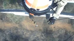 Newly released video footage shows a California Highway Patrol helicopter crew rescue four injured U.S. National Guard members inside firelines this weekend. Newly released video footage shows a California Highway Patrol helicopter crew rescue four injured U.S. National Guard members inside firelines this weekend.
