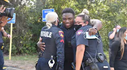 Harris County Precinct 4 Deputy Constable Christopher Hendrix, who was shot and wounded with attempting to make an arrest this summer, returned to work on Monday.