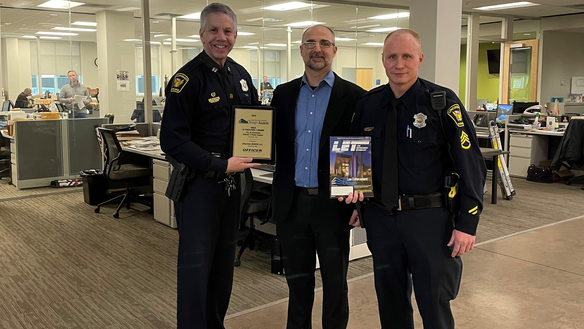 L-R: Captain Broxterman, Chad Edwards (Architect) and Sergeant Whitis