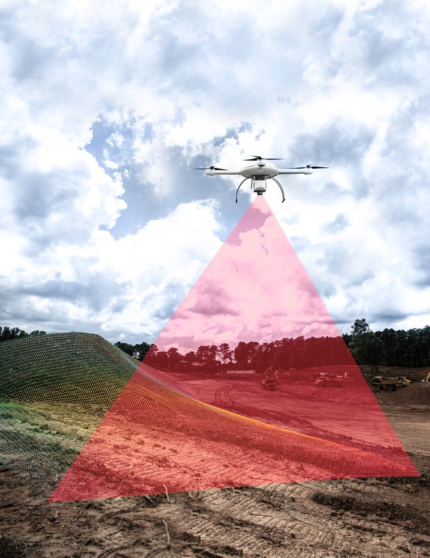 The mdLidar1000 scanning a scene.