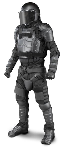 The DFX2, by Damascus Gear, is a full body suit is able to protect officers from blunt force trauma while remaining comfortable and durable. The DFX2, by Damascus Gear, is a full body suit is able to protect officers from blunt force trauma while remaining comfortable and durable.