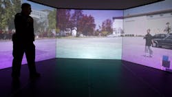 College of DuPage’s Homeland Security Training Institute (HSTI) has added a new state-of-the-art de-escalation simulator to its robust training toolbox. College of DuPage’s Homeland Security Training Institute (HSTI) has added a new state-of-the-art de-escalation simulator to its robust training toolbox.