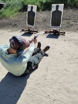 Lindsey ran the Holosun 509 on a day where gusts were up to 30mph. This was a good time to test dust ingress and to see how well the optic worked (and Lindsey's Glock) covered with a coat of dust. When the weather is not cooperating on the range, don't leave. It's time to stay and play. Lindsey ran the Holosun 509 on a day where gusts were up to 30mph. This was a good time to test dust ingress and to see how well the optic worked (and Lindsey's Glock) covered with a coat of dust. When the weather is not cooperating on the range, don't leave. It's time to stay and play.