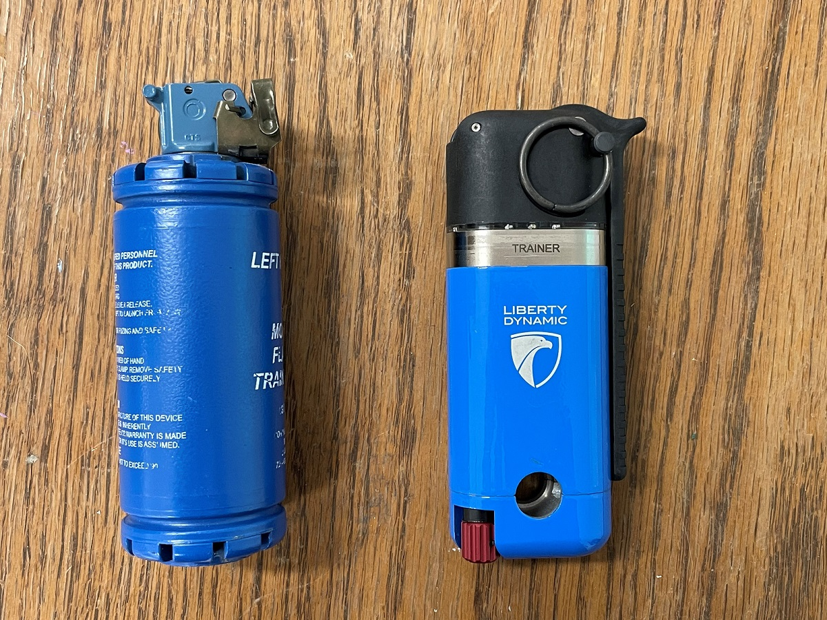 Liberty Dynamic device (trainer) on right as compared to traditional device (trainer) on left.