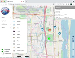 LifeRing web interface with the PTT button on the right. LifeRing web interface with the PTT button on the right.