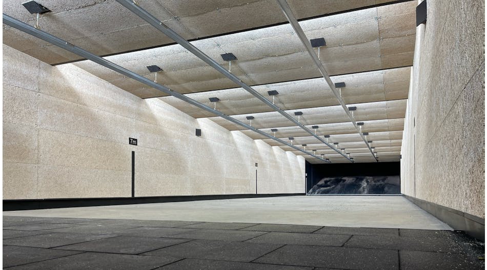 The indoor range at the Tyndall Air Force Base in Florida is seen.