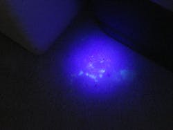 Evidence that cannot be seen with the naked eye is illuminated under an alternative light source such as a UV light.