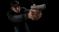 The Hellcat RDP (Rapid Defense Package) 3.8” micro-compact 9mm handgun is paired with a HEX WASP micro red dot sight.