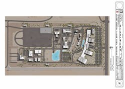 The driver training track is seen in the upper lefthand corner of the plans for the Glendale Regional Public Safety Training Center. The driver training track is seen in the upper lefthand corner of the plans for the Glendale Regional Public Safety Training Center.