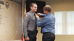 This photo, from 2019, shows Jason Raynor being sworn in as a Daytona Beach police officer. This photo, from 2019, shows Jason Raynor being sworn in as a Daytona Beach police officer.