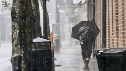 A person walks through the French Quarter ahead of Hurricane Ida on Sunday in New Orleans. A person walks through the French Quarter ahead of Hurricane Ida on Sunday in New Orleans.