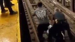 The video shows a 60-year-old man face down on the subway tracks at the 149th Street-Third Avenue station after he fainted and fell and the light of an oncoming train getting brighter at the end of the tunnel. The video shows a 60-year-old man face down on the subway tracks at the 149th Street-Third Avenue station after he fainted and fell and the light of an oncoming train getting brighter at the end of the tunnel.