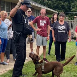 Forsyth County, GA, Sheriff's Office Sgt. Noah Sprague and K9 Buzz. Forsyth County, GA, Sheriff's Office Sgt. Noah Sprague and K9 Buzz.