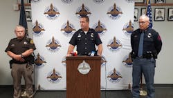 Capt. Jeff Roby with the Nebraska State Patrol speaks during a news conference on Wednesday after a trooper was shot during a standoff. Capt. Jeff Roby with the Nebraska State Patrol speaks during a news conference on Wednesday after a trooper was shot during a standoff.