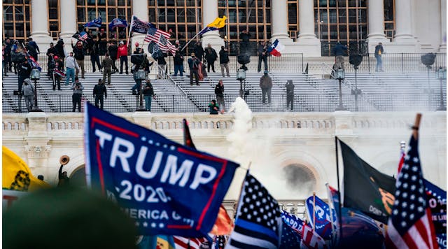 Supporters of Donald Trump clash with the Capitol Police during a riot at the U.S. Capitol on Jan. 6 in Washington, D.C.