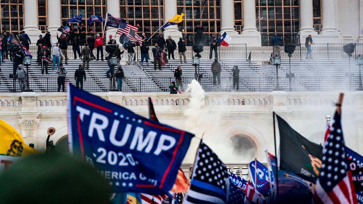 Supporters of Donald Trump clash with the Capitol Police during a riot at the U.S. Capitol on Jan. 6 in Washington, D.C.