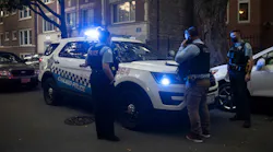 Chicago police officers work in the Rogers Park neighborhood Sept. 7.