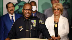 Then-interim Detroit Police Chief James White speaks during a press conference at the Detroit Public Safety Headquarters on Aug. 23.
