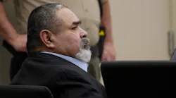 Defendant Jesse Michael Gomez sits in court as Deputy District Attorney Valerie Summers makes her opening statement to the jury. Gomez was accused in the 2016 on-duty shooting death of San Diego Police Officer Jonathan 'JD' De Guzman.