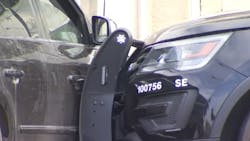 Fresno, CA, police rammed a getaway car to stop three teens accused of three armed robberies Thursday. Fresno, CA, police rammed a getaway car to stop three teens accused of three armed robberies Thursday.