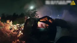 Garland, TX, police officers rescued a man from a burning vehicle following a crash Wednesday. Garland, TX, police officers rescued a man from a burning vehicle following a crash Wednesday.