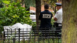 A man was found dead near the back entrance of NYPD headquarters in lower Manhattan on Saturday. A man was found dead near the back entrance of NYPD headquarters in lower Manhattan on Saturday.