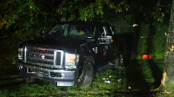 A pickup truck driven by an alleged drunk driver crashed outside the entrance of the Pelham Police Department early Monday. A pickup truck driven by an alleged drunk driver crashed outside the entrance of the Pelham Police Department early Monday.
