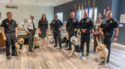 First Responders With Station Dogs At K9s For Warriors Ceremony