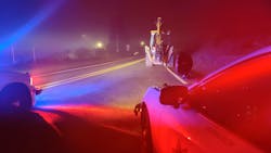 Clackamas County, OR, sheriff's deputies pull over a driver who stole a backhoe from a lot in Beaverton and then eluded authorities for about an hour Sunday. Clackamas County, OR, sheriff's deputies pull over a driver who stole a backhoe from a lot in Beaverton and then eluded authorities for about an hour Sunday.