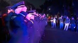 San Francisco police officers attend a memorial Saturday for slain Officer James Guelff, who was killed during a bloody shooting rampage in 1994. San Francisco police officers attend a memorial Saturday for slain Officer James Guelff, who was killed during a bloody shooting rampage in 1994.