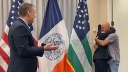 NYPD Commissioner Dermot Shea helped a retired sergeant proposed to his officer girlfriend. NYPD Commissioner Dermot Shea helped a retired sergeant proposed to his officer girlfriend.