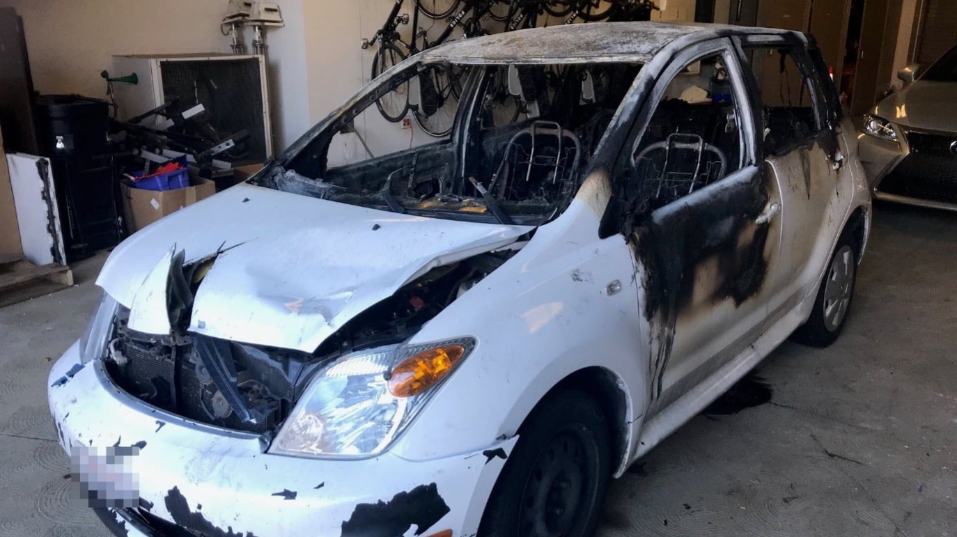 A man allegedly set his moving car on fire and then jumped out during a chase with Vacaville, CA, police Monday.