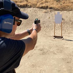 The XD-M Elite 3.8″ Compact OSP really excelled as a close quarter fighting instrument. Its capacity wasn't the only selling point. Notice the brass flying out of the gun and the level muzzle. The XD-M Elite 3.8″ Compact OSP really excelled as a close quarter fighting instrument. Its capacity wasn't the only selling point. Notice the brass flying out of the gun and the level muzzle.