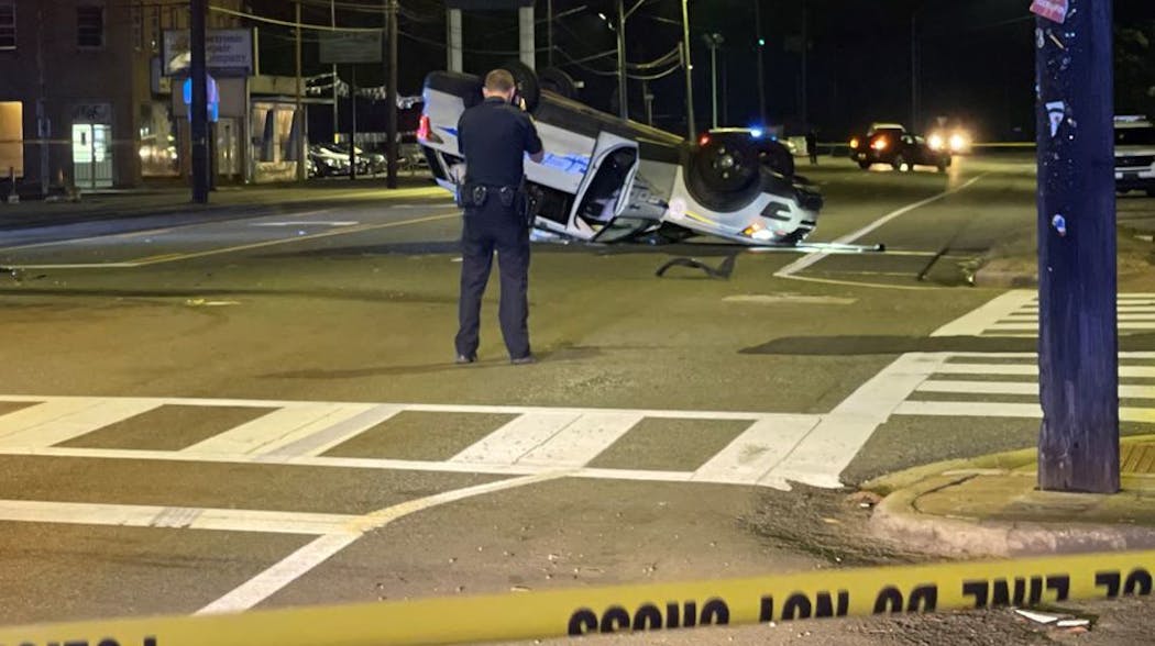 A Birmingham police officer was hospitalized following a rollover crash on the city&apos;s east side Wednesday.