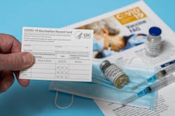 A COVID-19 vaccination record card showing a first dose of the Pfizer vaccine in January in Morgantown, WV. A COVID-19 vaccination record card showing a first dose of the Pfizer vaccine in January in Morgantown, WV.