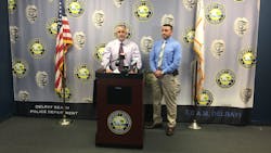 Delray Beach, FL, Det. Todd Clancy (left) and Sgt. Luis Skeberis speak about the arrest of Ralph Williams in a 1983 cold case murder. Delray Beach, FL, Det. Todd Clancy (left) and Sgt. Luis Skeberis speak about the arrest of Ralph Williams in a 1983 cold case murder.