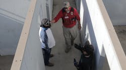 Searching buildings is stressful. It is physically demanding. When things go correctly, good trainers reinforce the success. Searching buildings is stressful. It is physically demanding. When things go correctly, good trainers reinforce the success.