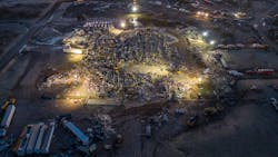 Search are rescue crews work at the Mayfield Consumer Products candle factory in Mayfield, KY, early Sunday. A tornado traveled through the Graves County region Friday night. Search are rescue crews work at the Mayfield Consumer Products candle factory in Mayfield, KY, early Sunday. A tornado traveled through the Graves County region Friday night.