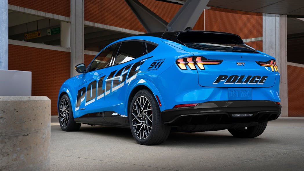A new police vehicle based on the 2021 Ford Mustang Mach-E SUV just became the first all-electric vehicle to pass Michigan State Police testing, Ford announced in September.
